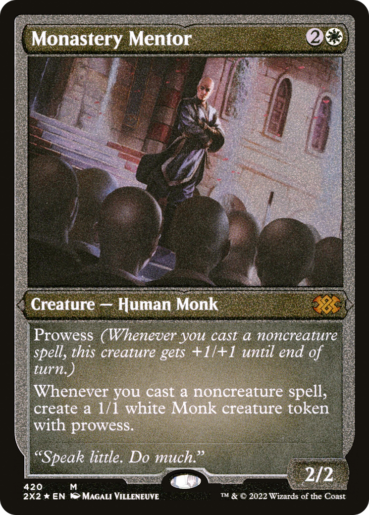 Monastery Mentor (420) Etched Foil - Double Masters 2022