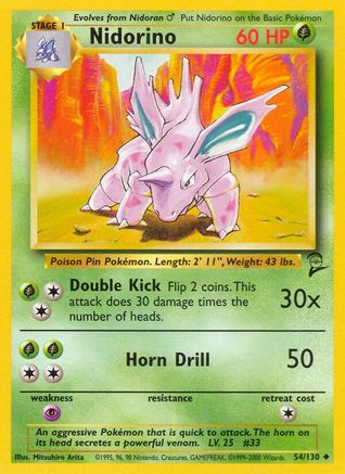 Nidorino (54) - Base Set 2