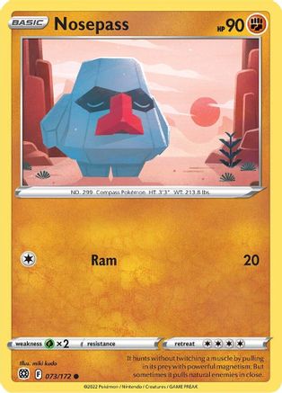 Nosepass (73) Reverse Holofoil - Brilliant Stars