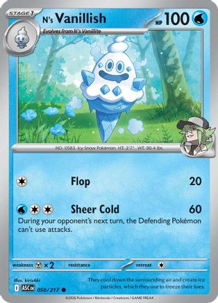 N's Vanillish (50) Reverse Holofoil - Ascended Heroes