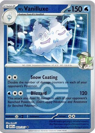 N's Vanilluxe (Poke Ball) (51) Reverse Holofoil - Ascended Heroes