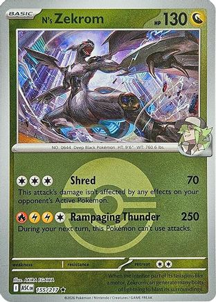 N's Zekrom (Poke Ball) (155) Reverse Holofoil - Ascended Heroes
