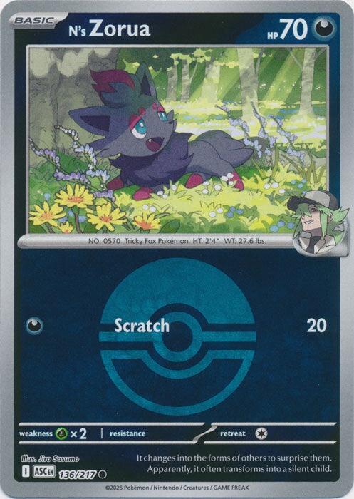 N's Zorua (Poke Ball) (136) Reverse Holofoil - Ascended Heroes