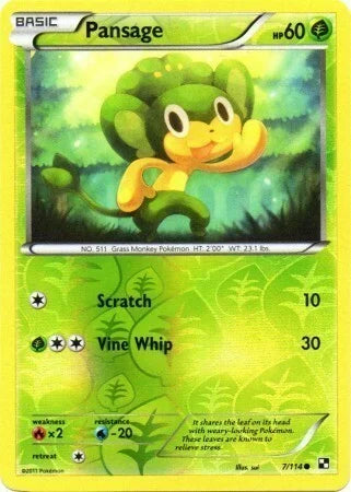 Pansage (Energy Holo) (7) Reverse Holofoil - Miscellaneous Cards & Products