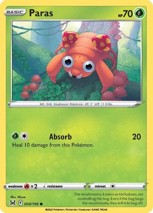 Paras (4) Reverse Holofoil - Lost Origin