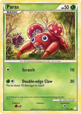 Paras (76) Reverse Holofoil - HeartGold & SoulSilver