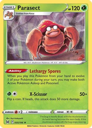 Parasect (5) Reverse Holofoil - Lost Origin
