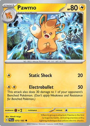 Pawmo (75) Reverse Holofoil - Paldea Evolved