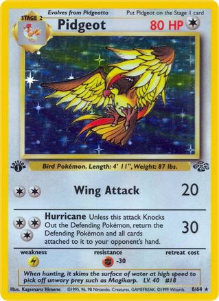 Pidgeot (8) (1st Edition) Holofoil - Jungle