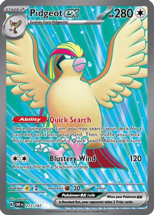 Pidgeot ex (Full Art) (217) Holofoil - Obsidian Flames
