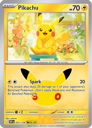 Pikachu (25) Holofoil - 30th Celebration
