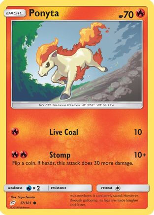 Ponyta (17) Reverse Holofoil - Team Up