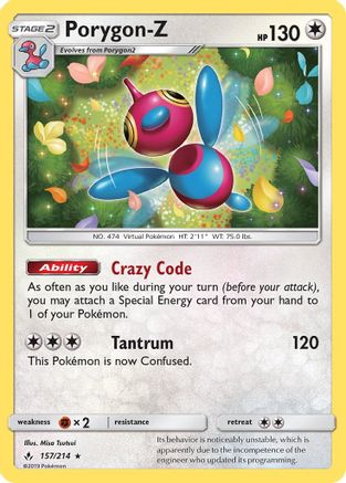 Porygon-Z (157) Holofoil - Unbroken Bonds