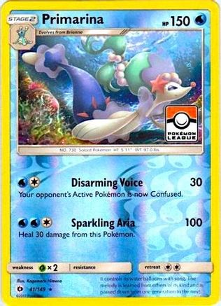 Primarina (Pokemon League) (41) Reverse Holofoil - Sun & Moon