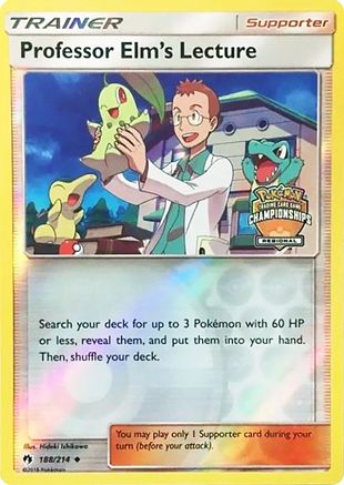 Professor Elm's Lecture (Regional Championships) (188) Reverse Holofoil - League & Championship Cards