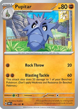 Pupitar (106) Reverse Holofoil - Obsidian Flames