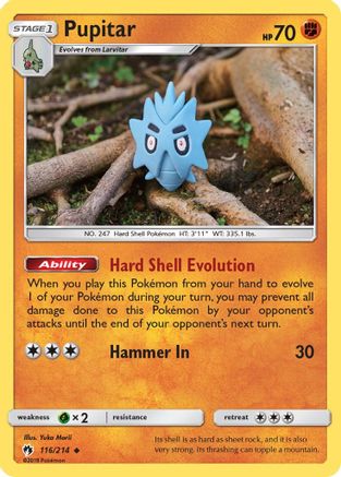Pupitar (116) Reverse Holofoil - Lost Thunder