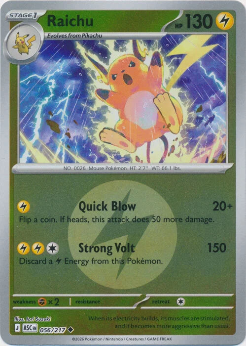 Raichu (Energy Symbol Pattern) (56) Reverse Holofoil - Ascended Heroes