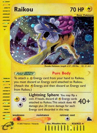 Raikou (H26) Holofoil - Skyridge