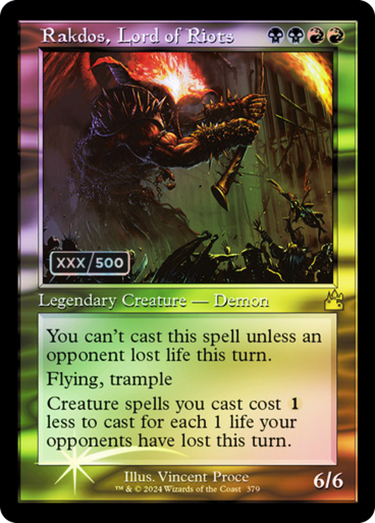 Rakdos, Lord of Riots (Retro) (Serial Numbered) (379) Foil - Ravnica Remastered