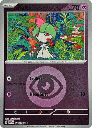 Ralts (Energy Symbol Pattern) (87) Reverse Holofoil - Ascended Heroes