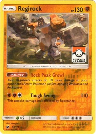 Regirock (Pokemon League) (53) Reverse Holofoil - Crimson Invasion