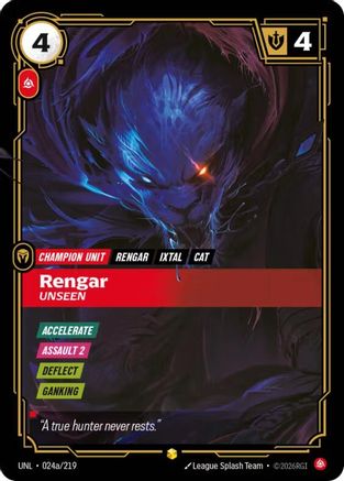 Rengar – Unseen (Alternate Art) (024a) Foil - Unleashed