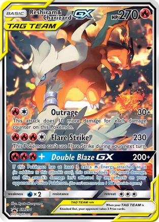 Reshiram & Charizard GX (Alternate Full Art) (SM201) Holofoil - Black Star Promos