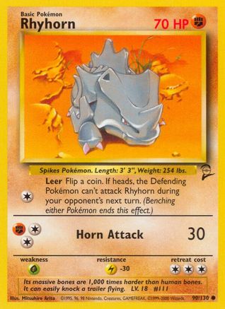 Rhyhorn (90) - Base Set 2