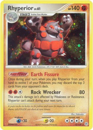 Rhyperior (12) Reverse Holofoil - Diamond & Pearl