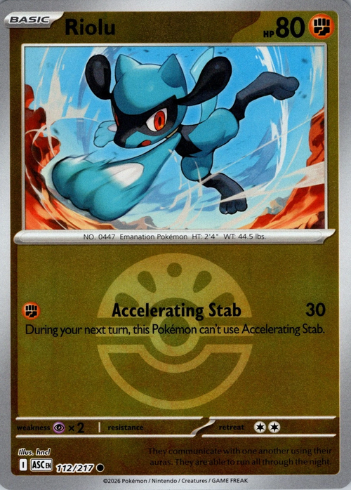 Riolu (Friend Ball) (112) Reverse Holofoil - Ascended Heroes