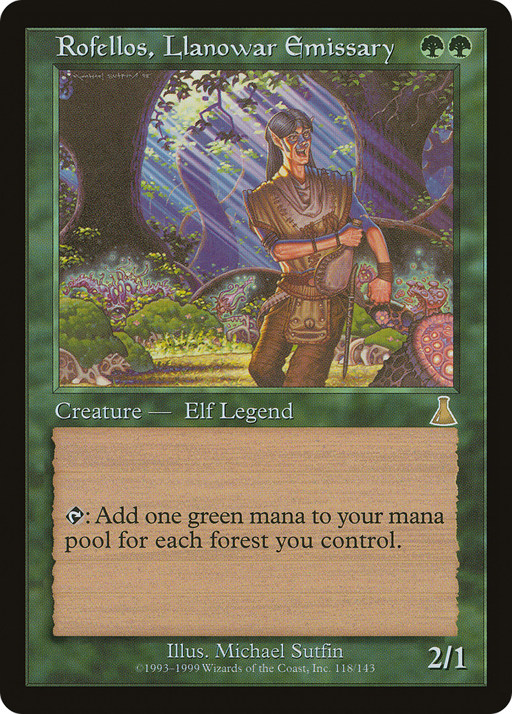 Rofellos, Llanowar Emissary (118) Foil - Urza's Destiny