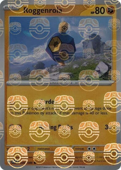 Roggenrola (Master Ball Pattern) (46) Reverse Holofoil - White Flare