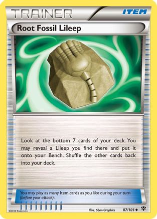 Root Fossil Lileep (87) Reverse Holofoil - Plasma Blast