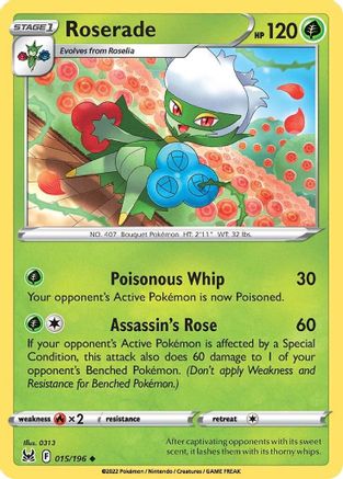 Roserade (15) Reverse Holofoil - Lost Origin