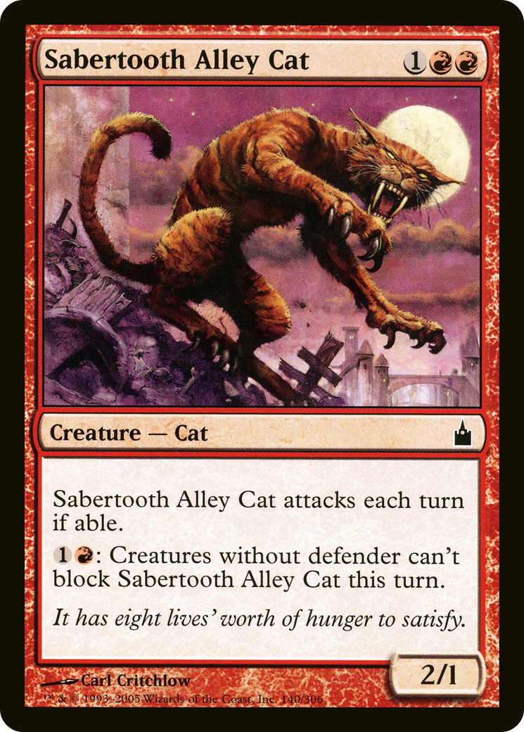 Sabertooth Alley Cat (140) Foil - Ravnica: City of Guilds