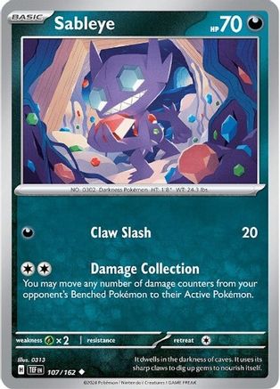 Sableye (107) Reverse Holofoil - Temporal Forces