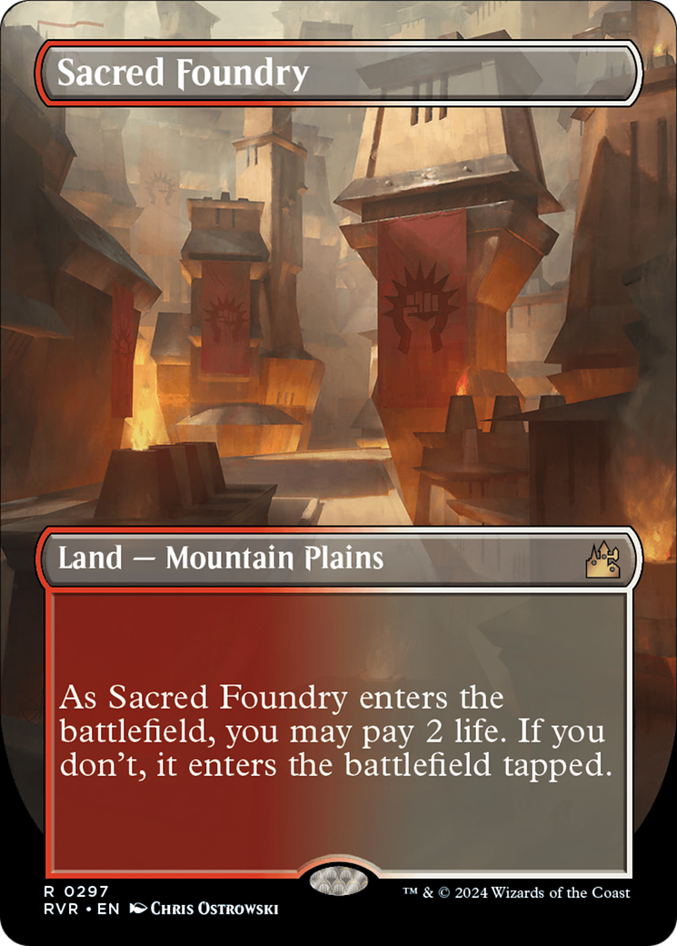 Sacred Foundry (Borderless) (297) Foil - Ravnica Remastered