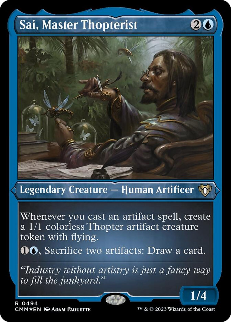 Sai, Master Thopterist (494) Etched Foil - Commander Masters