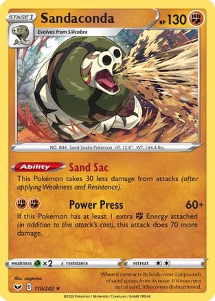 Sandaconda (110) Reverse Holofoil - Sword & Shield