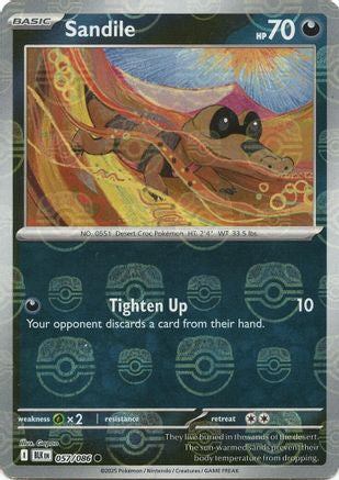 Sandile (Master Ball Pattern) (57) Reverse Holofoil - Black Bolt