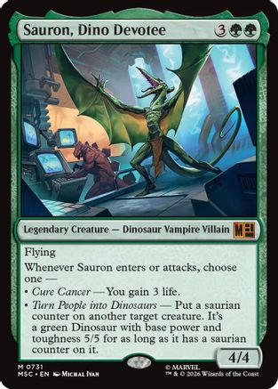 Sauron, Dino Devoteee (731) Foil - Commander: Marvel Super Heroes