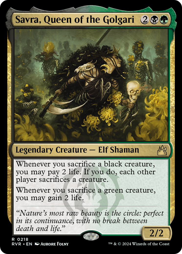 Savra, Queen of the Golgari (218) - Ravnica Remastered