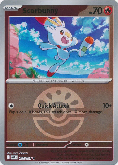 Scorbunny (Friend Ball) (36) Reverse Holofoil - Ascended Heroes