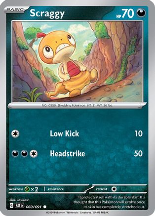Scraggy (60) Reverse Holofoil - Paldean Fates