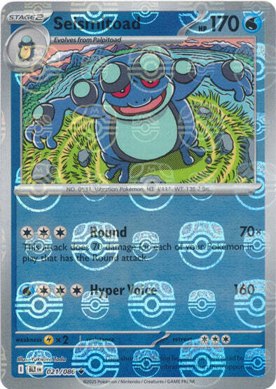 Seismitoad (Master Ball Pattern) (21) Reverse Holofoil - Black Bolt