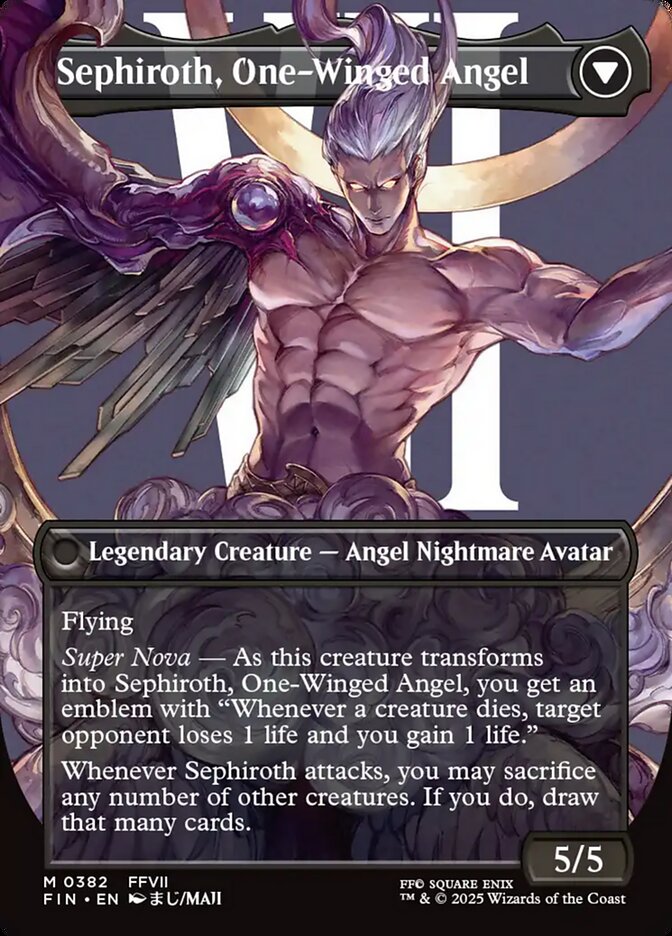 Sephiroth, Fabled SOLDIER // Sephiroth, One-Winged Angel (Borderless) (382) Foil - FINAL FANTASY