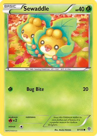 Sewaddle (8) Reverse Holofoil - Plasma Storm