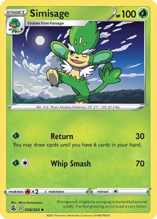 Simisage (8) Reverse Holofoil - Fusion Strike