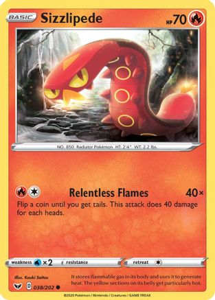 Sizzlipede (38) Reverse Holofoil - Sword & Shield